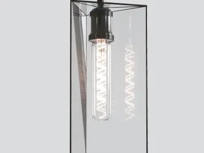Pendant geometric glass light Triangular prism Free 3D model