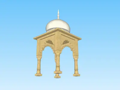 indian jodhpuri stone chatri Low-poly 3D model