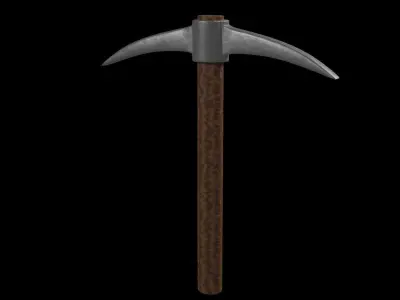 Pickaxe shovel Low-poly 3D model