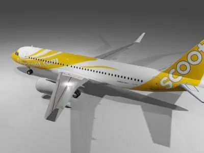 Scoot airbus a320neo 3D model  Low-poly 3D model