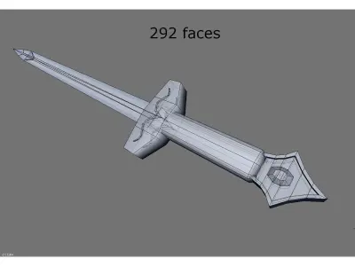 low poly medieval sword Free low-poly 3D model