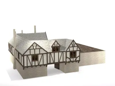 Medieval Inn The Blue Rabbit Free low-poly 3D model