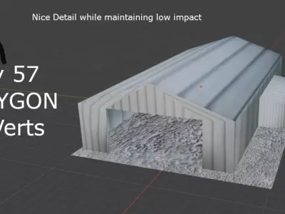 Aircraft Hanger V2 Even Lower Poly Free low-poly 3D model