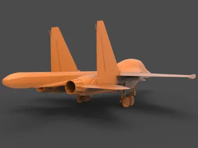 Su-34 orange fighter jet 3D print model