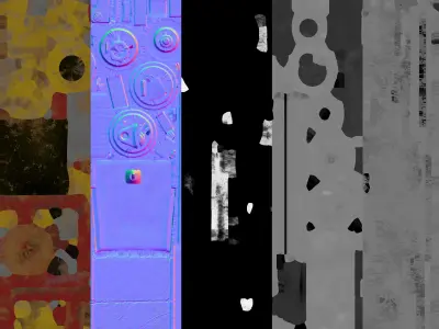 Jack Hammer pbr low poly model Low-poly 3D model