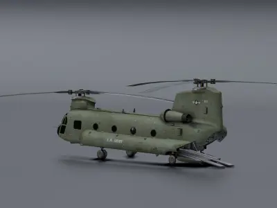 Chinook CH48 Low-poly 3D model