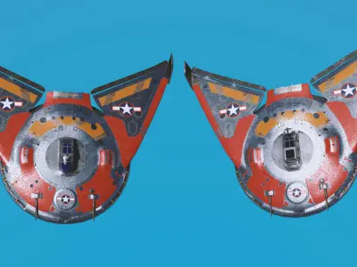 Space Age Invasion Modular UFO Fleet Low-poly 3D model