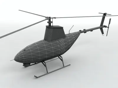  Firescout UAV Unmanned Helicopter Low-poly 3D model