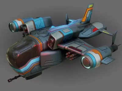 Sci-Fi Drop Ship - Low Poly - Game Ready - PBR Low-poly 3D model