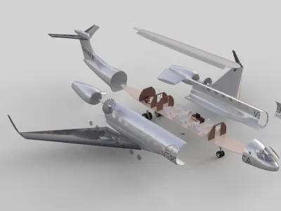Animated Jet Plane 3D model
