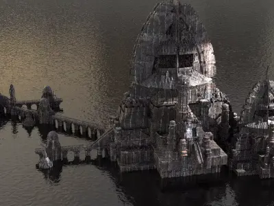 Hyborian Wizard City Extended civilization Kit bash 3D model