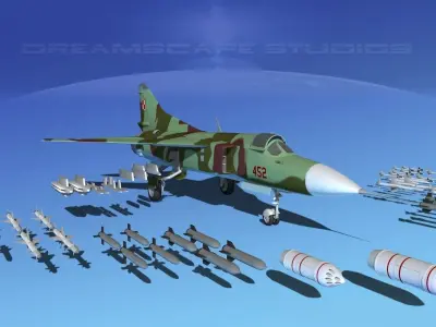 Mig-23 Fighter V16 Poland 3D model