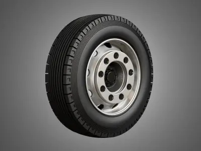 Heavy Duty Trucks Tires and Rims 3D model