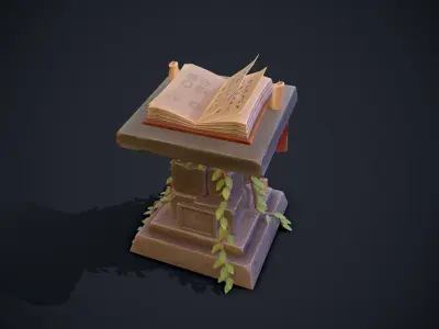 Stylized Pedestal Low-poly 3D model