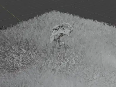 Stag beetle and ground 3D model