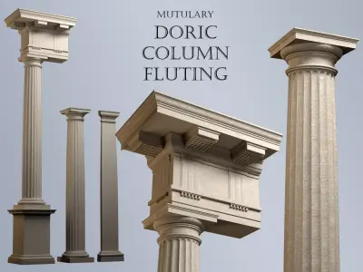 Mutulary Doric column fluting Vignola 3D model