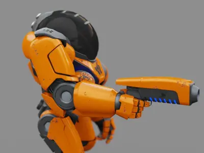 CYBORG ALIEN FIGHTER   rigged character 3D model