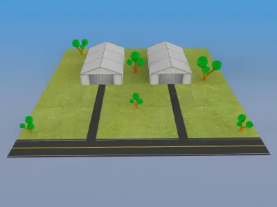 German Hangar 3D model