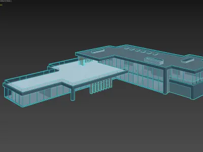 Modern Flat-Roof Commercial Villa 3D model