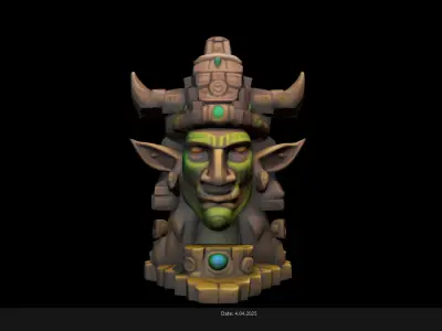 Low Poly Stylized Totem 4 AI Low-poly 3D model