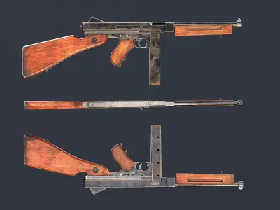 M1a1 Thompson  Low-poly 3D model