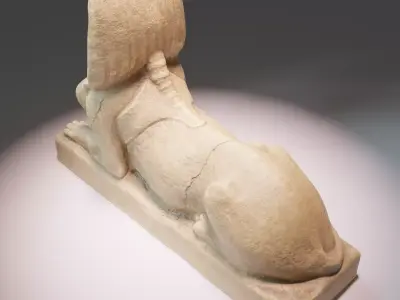 Egyptian sphinx sculpture Low-poly 3D model