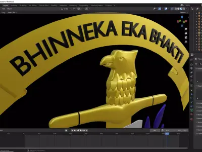 3D Logo Akademi TNI Free 3D model