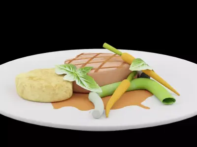 Tenderloin With Vegetables 3D model