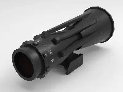 Scifi Low Poly Scope Low-poly 3D model