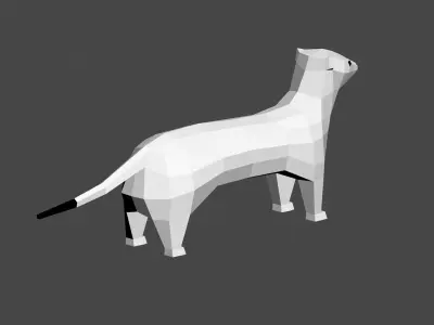 Lowpoly ermine Low-poly 3D model