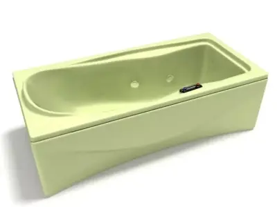 Green Bathtub With Controllable Water Jets 3D model