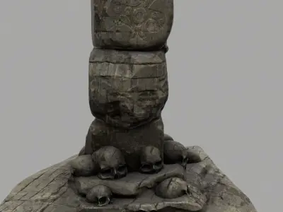 skull pillar 1 3D model