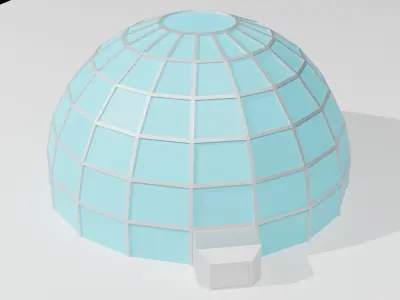 low-poly planetary domes Free low-poly 3D model