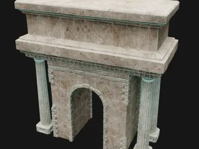 ANCIENT RUIN GREEK ROMAN TEMPLE MONUMENT STATUE COLUMN PACK Low-poly 3D model