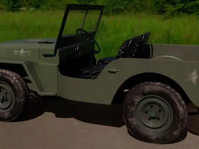 1941 Willys Jeep MB3 Cabriolet 3D model