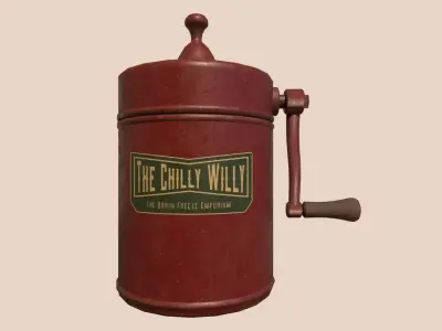 Basic Vintage IceCream Maker Low-poly 3D model