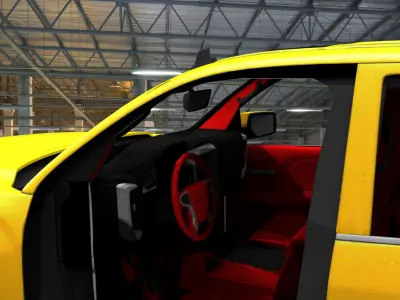 customized yellow GMC Sierra 3D model