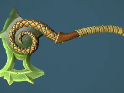 Snake axe Low-poly 3D model