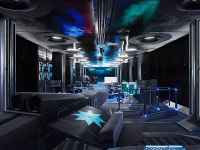 Sci-fi assets and props for interior Low-poly 3D model