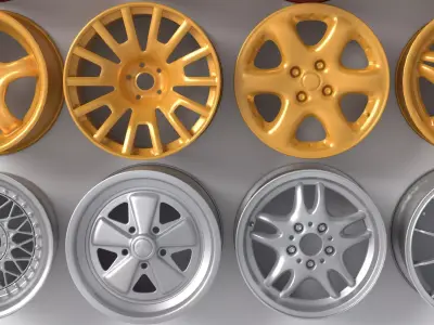 Custom Car Wheel Rims Modern Sport Automotive Alloy Pack 3D model