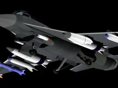 fighter jet Low-poly 3D model