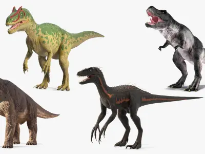 Rigged Dinosaurs Collection 7 for Cinema 4D 3D model