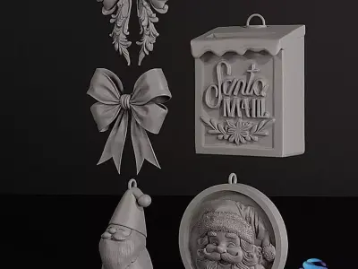 Christmas Tree Ornament 3D Set - Commercial License 3D print model