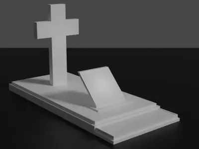Grave cross on table Free 3D model