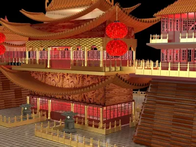 Chinese palace house 3D model