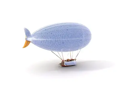 Vintage Zeppelin model pack Low-poly 3D model