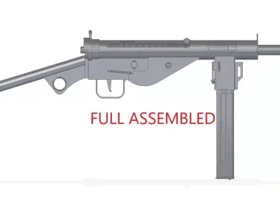 MP-3008 machine gun 3D model