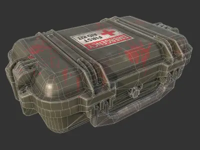 Military Case First Aid Kit Low-poly 3D model