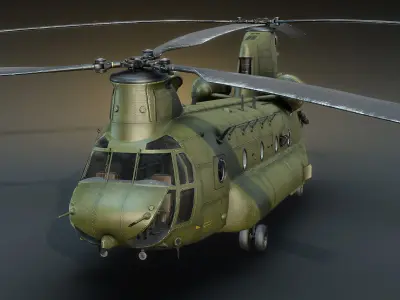 CH-47 Chinook Low-poly 3D model