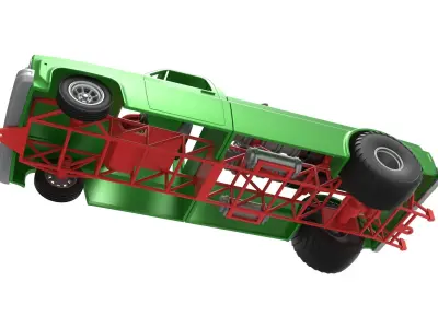 Jet pulling truck 2wd Scale 1 to 25 3D print model